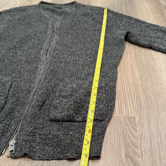 All Saints men's gray open knit cardigan with zipper, size L - Picture 8 of 8